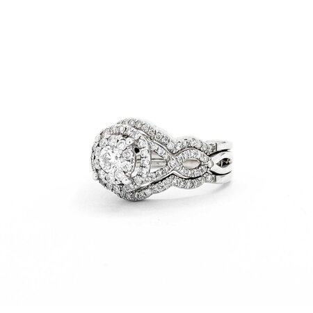 Ring Anniversary Set 1.00ctw Round Diamonds 14kw Sz7.5 10.34g 225030043