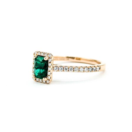 Ring .30ctw Round Diamond .90ct Emerald 14kr Sz10 4.12g 225030113