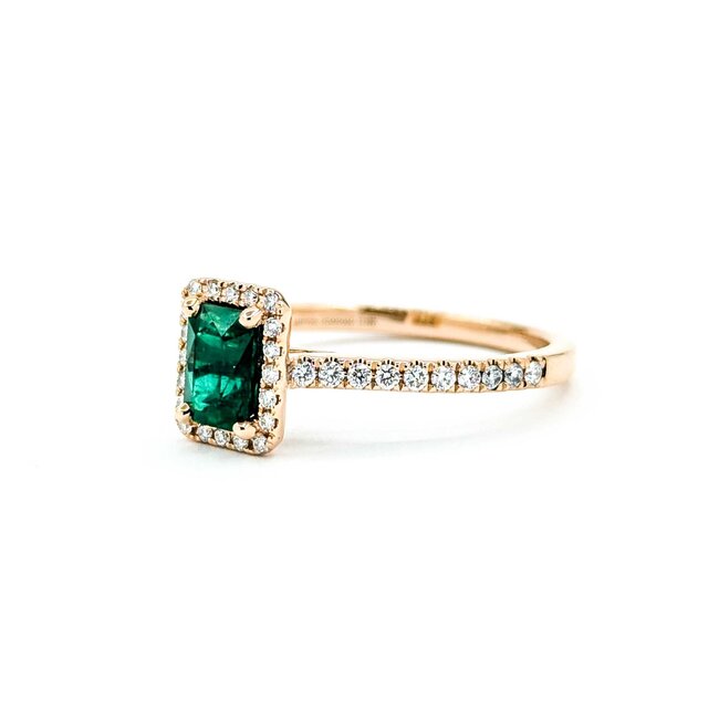 Ring .30ctw Round Diamond .90ct Emerald 14kr Sz10 4.12g 225030113