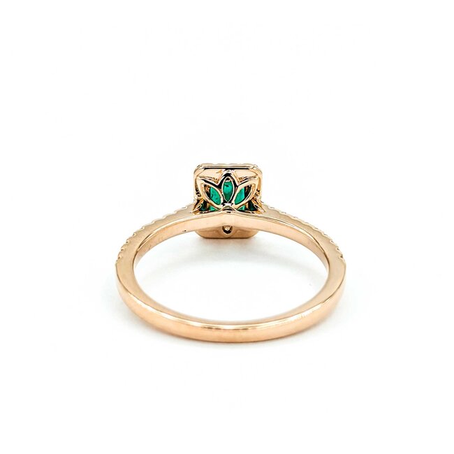 Ring .30ctw Round Diamond .90ct Emerald 14kr Sz10 4.12g 225030113