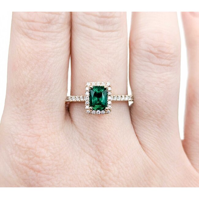 Ring .30ctw Round Diamond .90ct Emerald 14kr Sz10 4.12g 225030113
