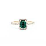  Ring .30ctw Round Diamond .90ct Emerald 14kr Sz10 4.12g 225030113