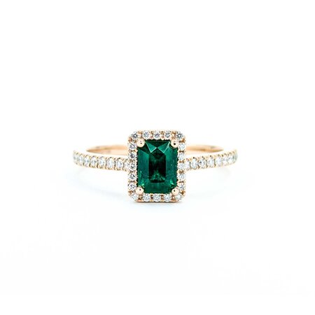 Ring .30ctw Round Diamond .90ct Emerald 14kr Sz10 4.12g 225030113