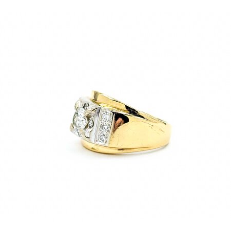 Ring .82ctw Round Diamonds 14ky 13.5mm Sz7.5 7.68g 225030137