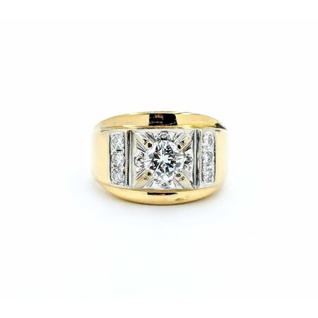 Ring .82ctw Round Diamonds 14ky 13.5mm Sz7.5 7.68g 225030137