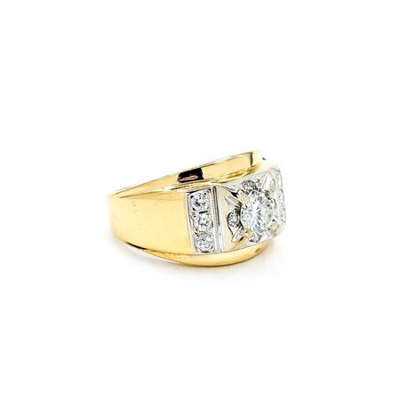 Ring .82ctw Round Diamonds 14ky 13.5mm Sz7.5 7.68g 225030137