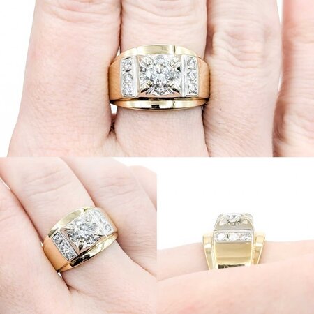 Ring .82ctw Round Diamonds 14ky 13.5mm Sz7.5 7.68g 225030137