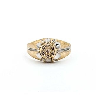 Ring 7-Stone Cluster .33ctw Round Diamonds 10ky Sz12 4.17g 225030100