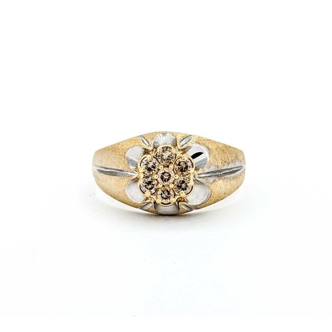 Ring 7-Stone Cluster .33ctw Round Diamonds 10ky Sz12 4.17g 225030100