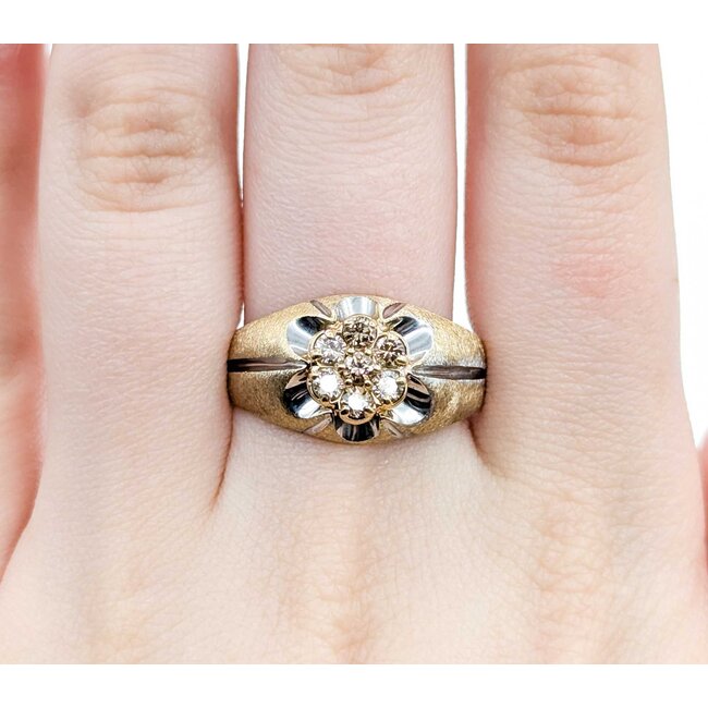 Ring 7-Stone Cluster .33ctw Round Diamonds 10ky Sz12 4.17g 225030100