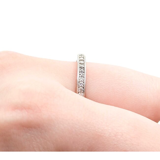 Ring Milgrain 0.21ctw Round Diamonds 14kw 2.7mm sz7 3.2g 225030136