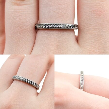Ring Milgrain 0.21ctw Round Diamonds 14kw 2.7mm sz7.25 3.2g 225030136