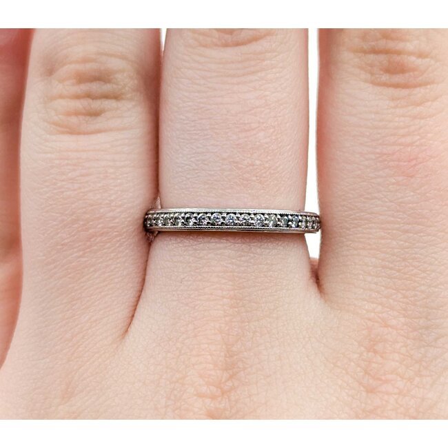 Ring Milgrain 0.21ctw Round Diamonds 14kw 2.7mm sz7 3.2g 225030136