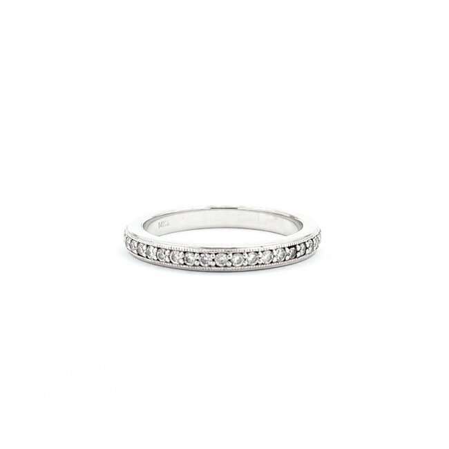 Ring Milgrain 0.21ctw Round Diamonds 14kw 2.7mm sz7 3.2g 225030136