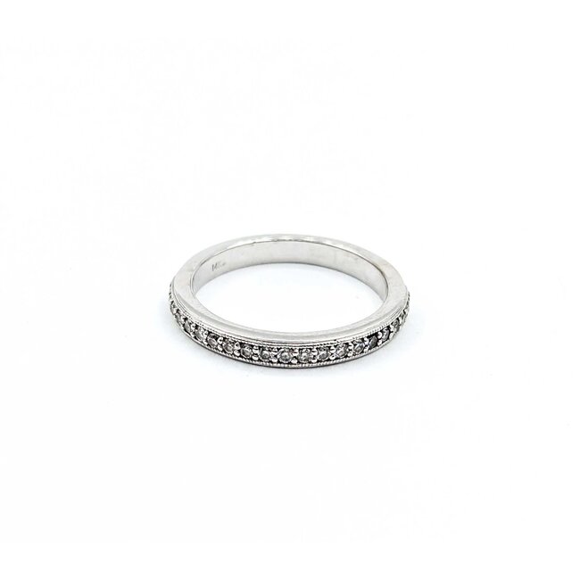 Ring Milgrain 0.21ctw Round Diamonds 14kw 2.7mm sz7 3.2g 225030136
