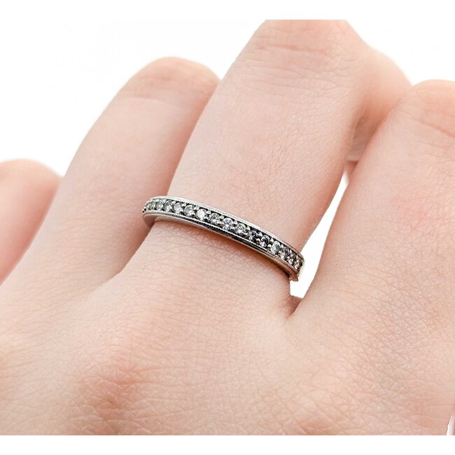 Ring Milgrain 0.21ctw Round Diamonds 14kw 2.7mm sz7 3.2g 225030136