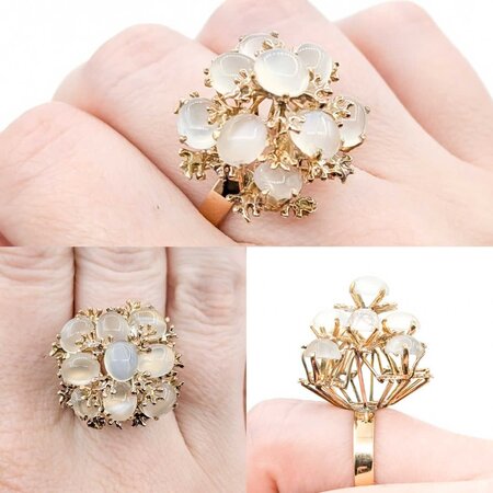 Ring Cocktail 8.10ctw Moonstone 18ky sz7.5 225010159