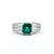 Ring 1.05ctw Round & Radiant Diamonds 1.51ct Emerald 900pt 8mm sz7.5 8.18g 125030083