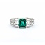 Ring 1.05ctw Round & Radiant Diamonds 1.51ct Emerald 900pt 8mm sz7.5 8.18g 125030083