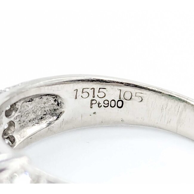 Ring 1.05ctw Round & Radiant Diamonds 1.51ct Emerald 900pt 8mm sz7.5 8.18g 125030083