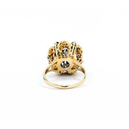 Ring Vintage .25ctw Round Diamonds .54ctw Sapphire 14ky 18.5mm Sz8 8.21g 225040003