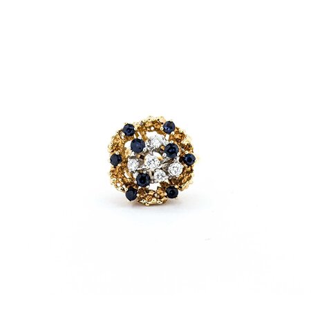 Ring Vintage .25ctw Round Diamonds .54ctw Sapphire 14ky 18.5mm Sz8 8.21g 225040003