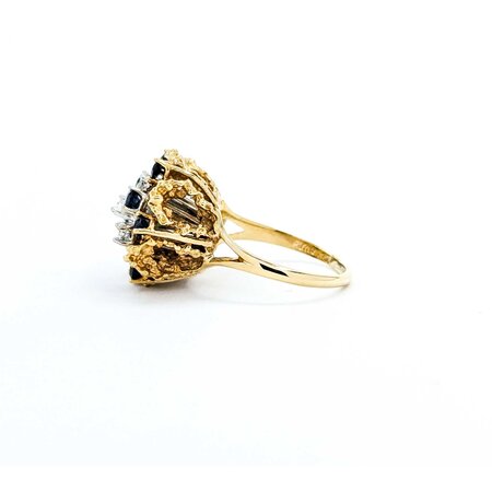 Ring Vintage .25ctw Round Diamonds .54ctw Sapphire 14ky 18.5mm Sz8 8.21g 225040003