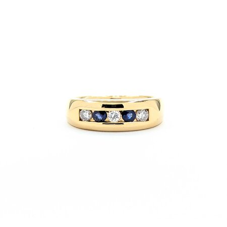 Ring Channel .45ctw Round Diamonds .44ctw Sapphire 14ky Sz9.5 12.41g 125040004