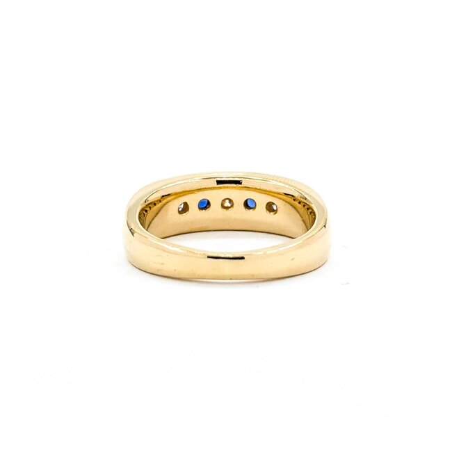 Ring Channel .45ctw Round Diamonds .44ctw Sapphire 14ky Sz9.5 12.41g 125040004