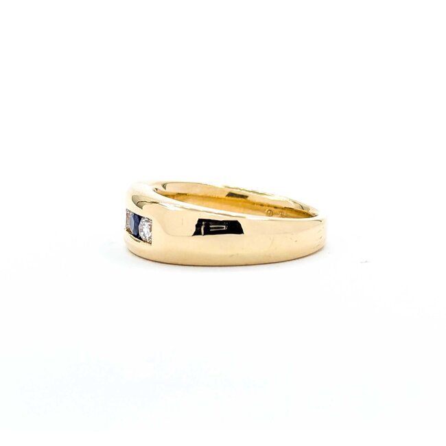 Ring Channel .45ctw Round Diamonds .44ctw Sapphire 14ky Sz9.5 12.41g 125040004