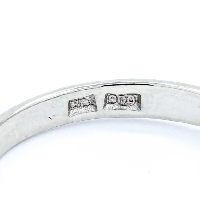 Ring 5-Stone 0.23ctw Baguette Diamonds .65ct Blue Sapphire 900pt 4.7mm sz6 5.07g 125030059