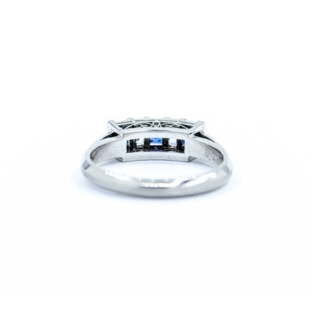 Ring 5-Stone 0.23ctw Baguette Diamonds .65ct Blue Sapphire 900pt 4.7mm sz6 5.07g 125030059