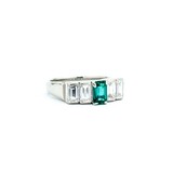  Ring Step 1.20ctw Baguette Diamonds .54ct Emerald 900pt 6mm sz6 5.92g 125030078