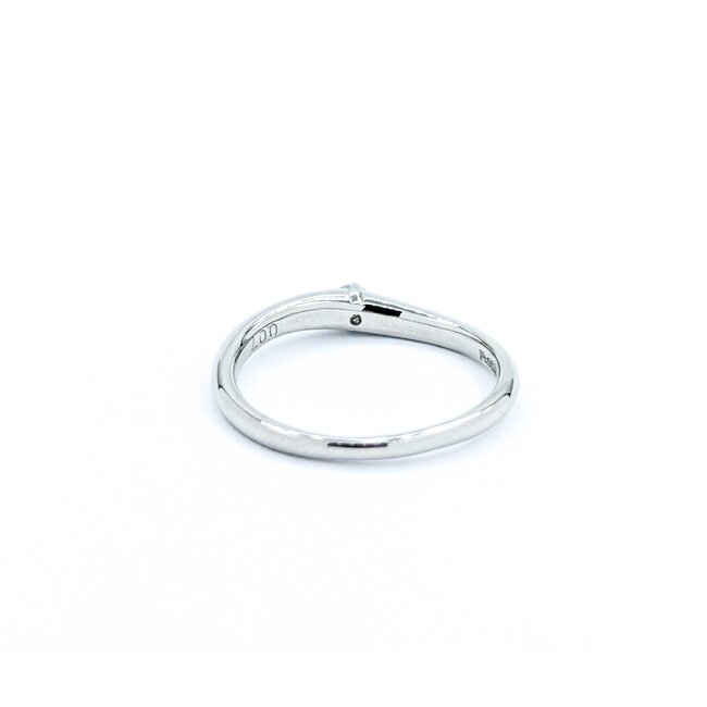 Ring Burnished 0.07ct Round Diamonds 900pt 2.6mm sz5 2.6g 125030060