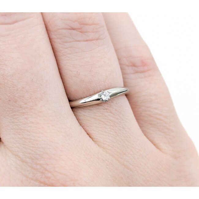 Ring Burnished 0.07ct Round Diamonds 900pt 2.6mm sz5 2.6g 125030060