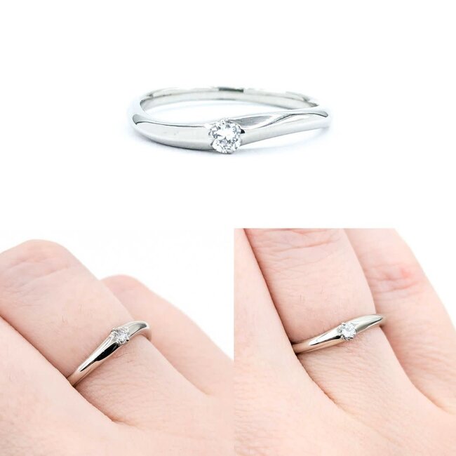 Ring Burnished 0.07ct Round Diamonds 900pt 2.6mm sz5 2.6g 125030060