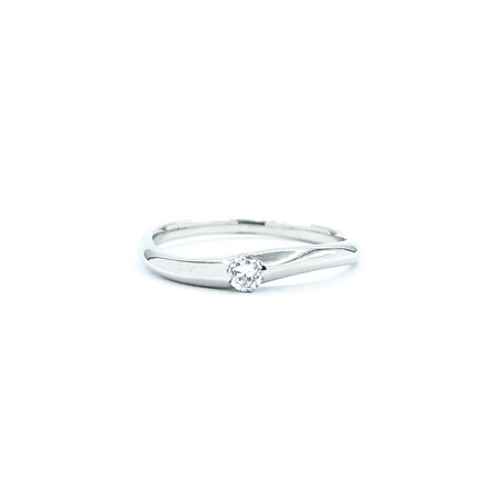 Ring Burnished 0.07ct Round Diamonds 900pt 2.6mm sz5 2.6g 125030060
