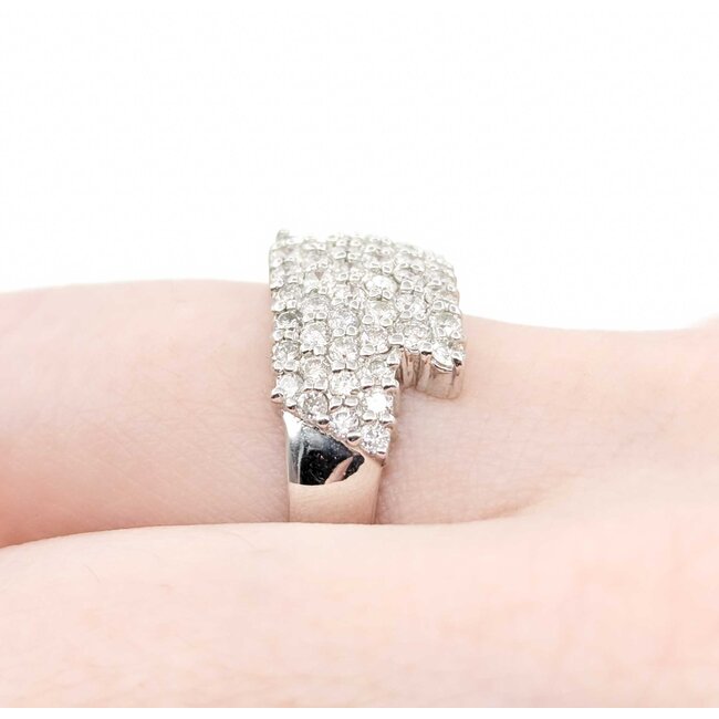 Ring Pave 1.00ctw Round Diamonds 14kw sz8.5 3.52g 125030052