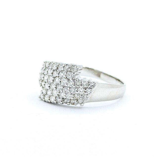 Ring Pave 1.00ctw Round Diamonds 14kw sz8.5 3.52g 125030052