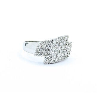 Ring Pave 1.00ctw Round Diamonds 14kw sz8.5 3.52g 125030052