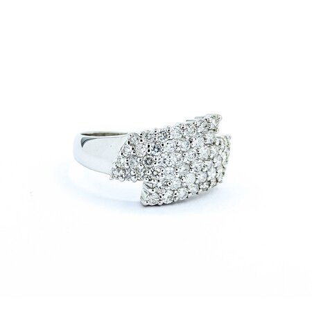 Ring Pave 1.00ctw Round Diamonds 14kw sz8.5 3.52g 125030052