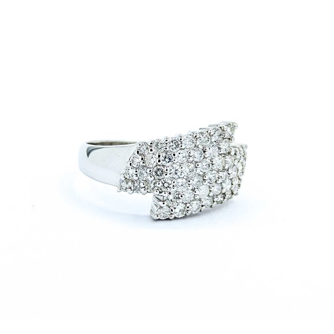 Ring Pave 1.00ctw Round Diamonds 14kw sz8.5 3.52g 125030052
