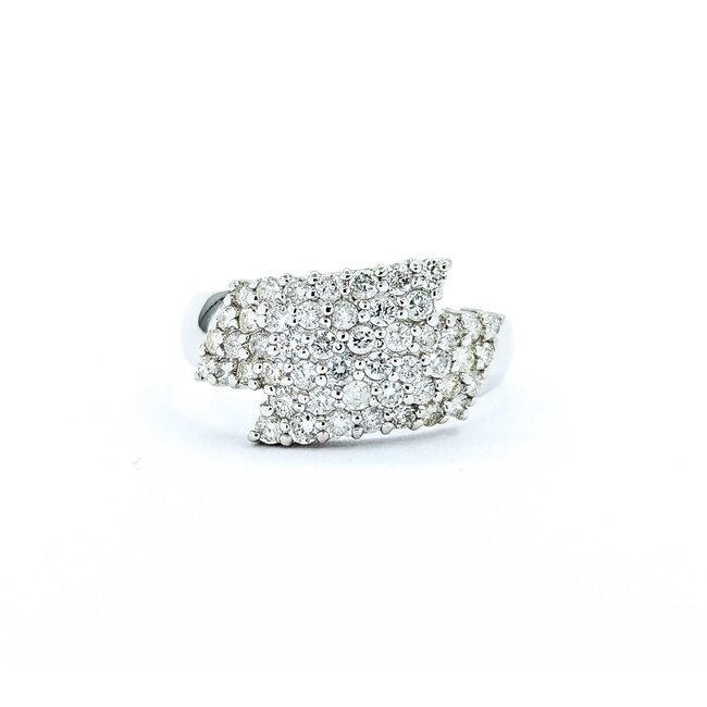 Ring Pave 1.00ctw Round Diamonds 14kw sz8.5 3.52g 125030052