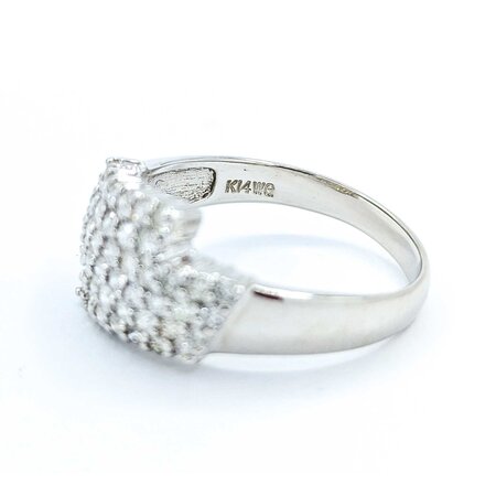 Ring Pave 1.00ctw Round Diamonds 14kw sz8.5 3.52g 125030052