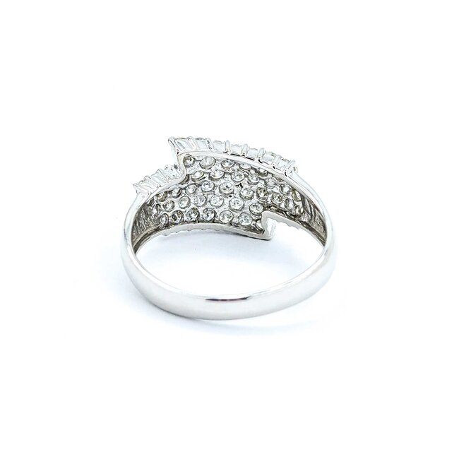 Ring Pave 1.00ctw Round Diamonds 14kw sz8.5 3.52g 125030052