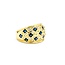 Ring Woven 0.21ctw Round Diamonds 1.00ct Blue Cabochon Sapphire 18ky 12mm sz5.75 6.82g 125030077