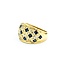 Ring Woven 0.21ctw Round Diamonds 1.00ct Blue Cabochon Sapphire 18ky 12mm sz5.75 6.82g 125030077