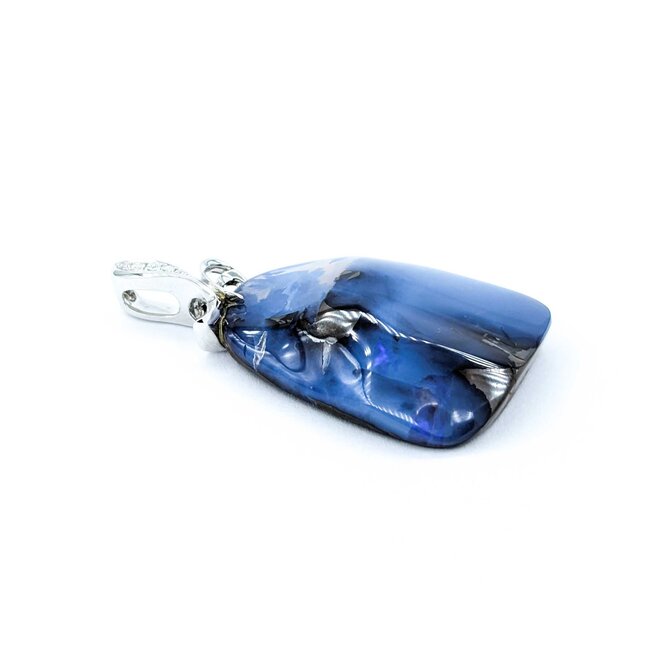 Pendant 0.07ctw Round Diamonds 42.11ct Australian Boulder Opal 18kw 10.57g 125030056