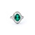 Ring Cocktail 0.59ctw Round & Baguette Diamonds 1.84ct Emerald 900pt 16x14.5mm Sz6.5 6.74g 125030066
