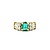 Ring 0.59ctw Round & Baguette Diamonds .46ct Emerald 18ky 5.8mm sz4.5 4.11g 125030092